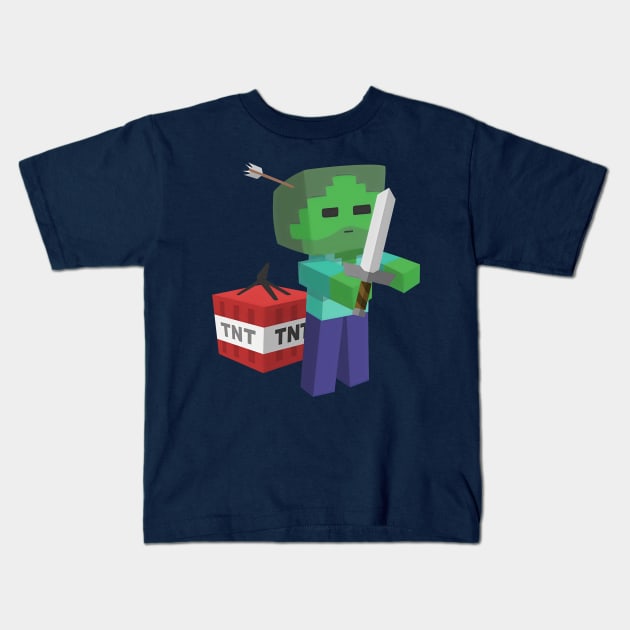 Zombie TNT Kids T-Shirt by puffstuff